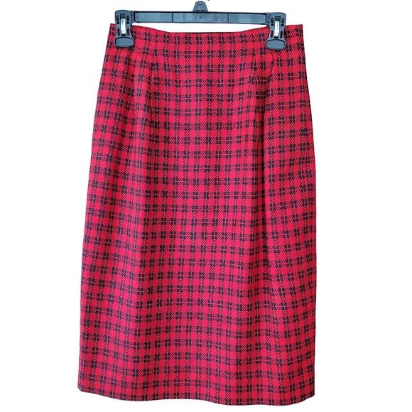 Carlisle Women's Size 6 Tan-Black Pattern Cotton Pencil-Knee Skirt